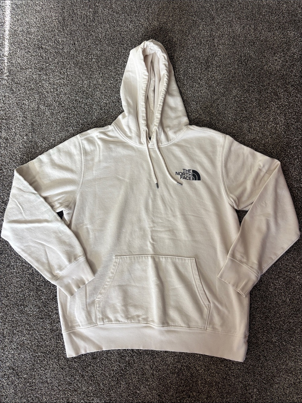 The North Face Men's Cream Hooded Sweatshirt- Size Large